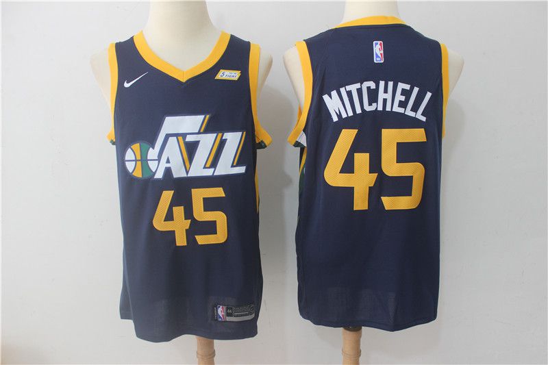 Men Utah Jazz #45 Mitchell Blue Nike NBA Jerseys->->NBA Jersey